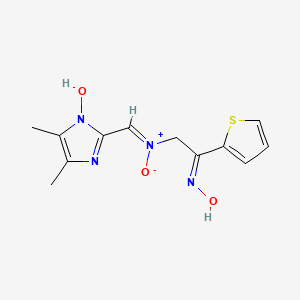 molecular formula C12H14N4O3S B6133438 2-[[(1-hydroxy-4,5-dimethyl-1H-imidazol-2-yl)methylene](oxido)amino]-1-(2-thienyl)ethanone oxime 