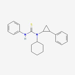 molecular formula C22H26N2S B6133441 N-cyclohexyl-N'-phenyl-N-(2-phenylcyclopropyl)thiourea 