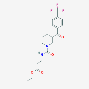 molecular formula C19H23F3N2O4 B6133446 ethyl N-({3-[4-(trifluoromethyl)benzoyl]-1-piperidinyl}carbonyl)-beta-alaninate 