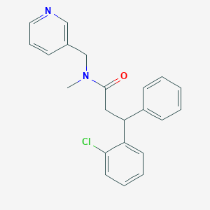 molecular formula C22H21ClN2O B6133457 3-(2-chlorophenyl)-N-methyl-3-phenyl-N-(3-pyridinylmethyl)propanamide 