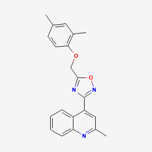 molecular formula C21H19N3O2 B6133465 4-{5-[(2,4-dimethylphenoxy)methyl]-1,2,4-oxadiazol-3-yl}-2-methylquinoline 