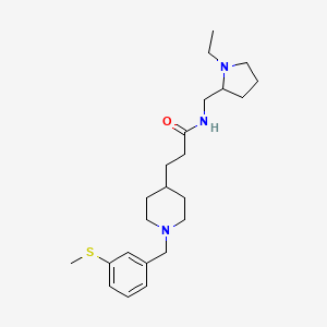 molecular formula C23H37N3OS B6133478 N-[(1-ethyl-2-pyrrolidinyl)methyl]-3-{1-[3-(methylthio)benzyl]-4-piperidinyl}propanamide 