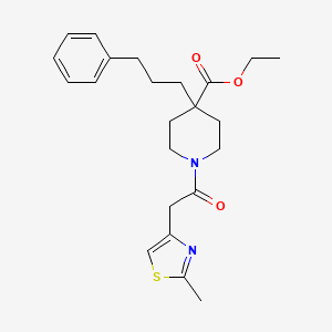 molecular formula C23H30N2O3S B6133481 ethyl 1-[(2-methyl-1,3-thiazol-4-yl)acetyl]-4-(3-phenylpropyl)-4-piperidinecarboxylate 