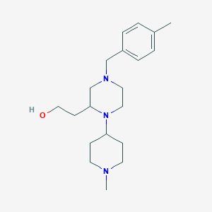 molecular formula C20H33N3O B6133483 2-[4-(4-methylbenzyl)-1-(1-methyl-4-piperidinyl)-2-piperazinyl]ethanol 