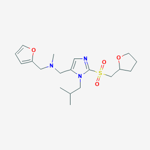 molecular formula C19H29N3O4S B6133486 (2-furylmethyl)({1-isobutyl-2-[(tetrahydro-2-furanylmethyl)sulfonyl]-1H-imidazol-5-yl}methyl)methylamine 