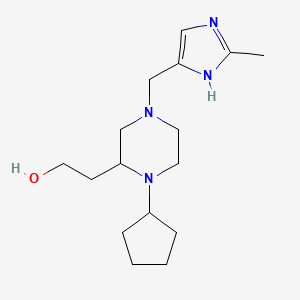 molecular formula C16H28N4O B6133493 2-{1-cyclopentyl-4-[(2-methyl-1H-imidazol-4-yl)methyl]-2-piperazinyl}ethanol 