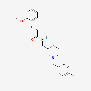 molecular formula C24H32N2O3 B6133497 N-{[1-(4-ethylbenzyl)-3-piperidinyl]methyl}-2-(2-methoxyphenoxy)acetamide 