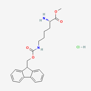 molecular formula C22H27ClN2O4 B613352 (S)-6-((((9H-芴-9-基)甲氧羰基)氨基)-2-氨基己酸甲酯盐酸盐 CAS No. 201009-98-5