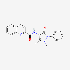 molecular formula C21H18N4O2 B6133521 N-(1,5-dimethyl-3-oxo-2-phenyl-2,3-dihydro-1H-pyrazol-4-yl)-2-quinolinecarboxamide 