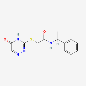 molecular formula C13H14N4O2S B6133527 2-[(5-oxo-4,5-dihydro-1,2,4-triazin-3-yl)thio]-N-(1-phenylethyl)acetamide 