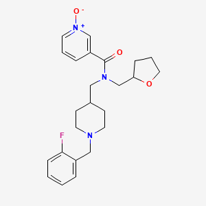 molecular formula C24H30FN3O3 B6133536 N-{[1-(2-fluorobenzyl)-4-piperidinyl]methyl}-N-(tetrahydro-2-furanylmethyl)nicotinamide 1-oxide 