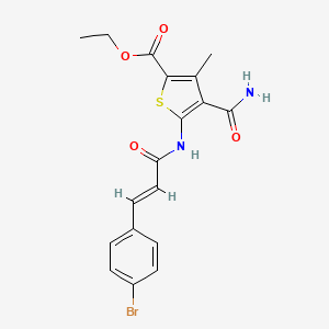 molecular formula C18H17BrN2O4S B6133537 ethyl 4-(aminocarbonyl)-5-{[3-(4-bromophenyl)acryloyl]amino}-3-methyl-2-thiophenecarboxylate 