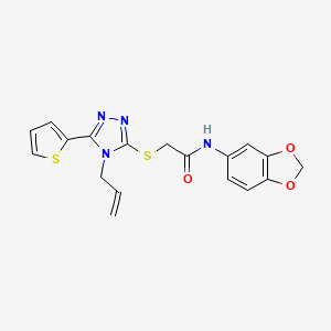 molecular formula C18H16N4O3S2 B6133541 2-{[4-allyl-5-(2-thienyl)-4H-1,2,4-triazol-3-yl]thio}-N-1,3-benzodioxol-5-ylacetamide 