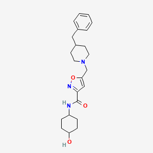 molecular formula C23H31N3O3 B6133551 5-[(4-benzyl-1-piperidinyl)methyl]-N-(trans-4-hydroxycyclohexyl)-3-isoxazolecarboxamide 
