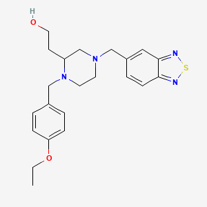 molecular formula C22H28N4O2S B6133581 2-[4-(2,1,3-benzothiadiazol-5-ylmethyl)-1-(4-ethoxybenzyl)-2-piperazinyl]ethanol 