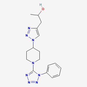 molecular formula C17H22N8O B6133595 1-{1-[1-(1-phenyl-1H-tetrazol-5-yl)-4-piperidinyl]-1H-1,2,3-triazol-4-yl}-2-propanol 