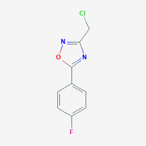 molecular formula C9H6ClFN2O B061336 3-(氯甲基)-5-(4-氟苯基)-1,2,4-噁二唑 CAS No. 166179-37-9
