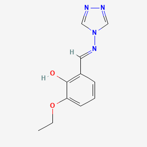 molecular formula C11H12N4O2 B6133628 2-ethoxy-6-[(4H-1,2,4-triazol-4-ylimino)methyl]phenol 