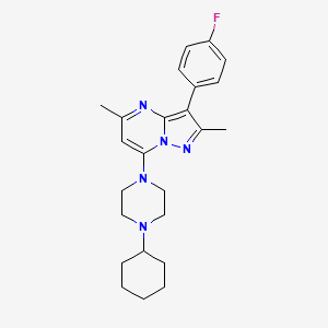 molecular formula C24H30FN5 B6133630 7-(4-cyclohexyl-1-piperazinyl)-3-(4-fluorophenyl)-2,5-dimethylpyrazolo[1,5-a]pyrimidine 