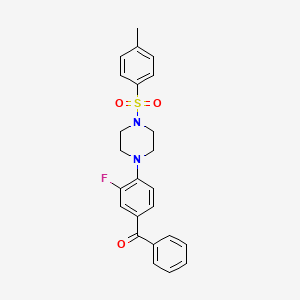molecular formula C24H23FN2O3S B6133650 (3-fluoro-4-{4-[(4-methylphenyl)sulfonyl]-1-piperazinyl}phenyl)(phenyl)methanone 