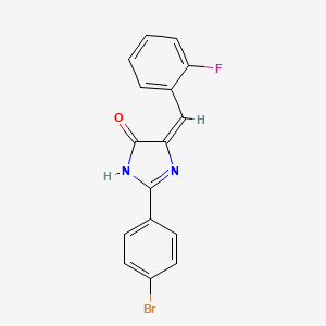 molecular formula C16H10BrFN2O B6133658 2-(4-bromophenyl)-5-(2-fluorobenzylidene)-3,5-dihydro-4H-imidazol-4-one 