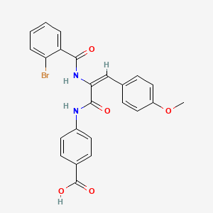 molecular formula C24H19BrN2O5 B6133681 4-{[2-[(2-bromobenzoyl)amino]-3-(4-methoxyphenyl)acryloyl]amino}benzoic acid 