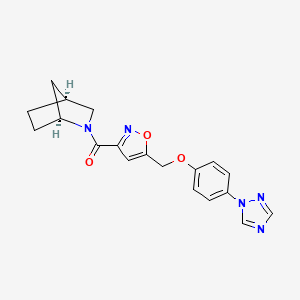 molecular formula C19H19N5O3 B6133690 (1S*,4S*)-2-[(5-{[4-(1H-1,2,4-triazol-1-yl)phenoxy]methyl}-3-isoxazolyl)carbonyl]-2-azabicyclo[2.2.1]heptane 