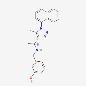 molecular formula C23H23N3O B6133742 3-[({1-[5-methyl-1-(1-naphthyl)-1H-pyrazol-4-yl]ethyl}amino)methyl]phenol 