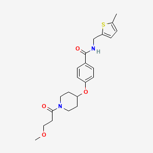 molecular formula C22H28N2O4S B6133755 4-{[1-(3-methoxypropanoyl)-4-piperidinyl]oxy}-N-[(5-methyl-2-thienyl)methyl]benzamide 