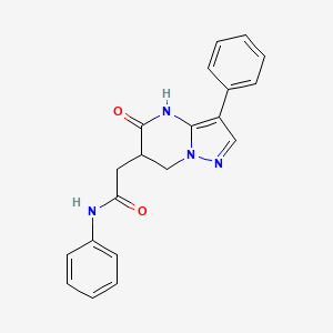 molecular formula C20H18N4O2 B6133758 2-(5-oxo-3-phenyl-4,5,6,7-tetrahydropyrazolo[1,5-a]pyrimidin-6-yl)-N-phenylacetamide 