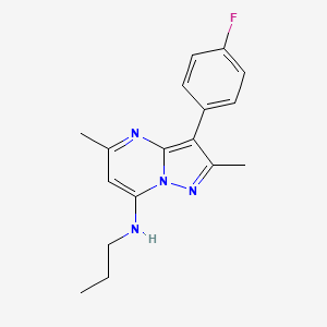 molecular formula C17H19FN4 B6133771 3-(4-fluorophenyl)-2,5-dimethyl-N-propylpyrazolo[1,5-a]pyrimidin-7-amine 
