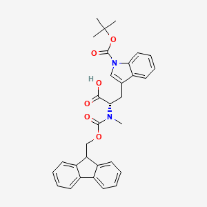 molecular formula C32H32N2O6 B613378 (S)-2-((((9H-芴-9-基)甲氧羰基)(甲基)氨基)-3-(1-(叔丁氧羰基)-1H-吲哚-3-基)丙酸 CAS No. 197632-75-0