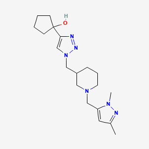 molecular formula C19H30N6O B6133820 1-[1-({1-[(1,3-dimethyl-1H-pyrazol-5-yl)methyl]-3-piperidinyl}methyl)-1H-1,2,3-triazol-4-yl]cyclopentanol 