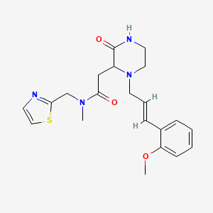 molecular formula C21H26N4O3S B6133827 2-{1-[(2E)-3-(2-methoxyphenyl)-2-propen-1-yl]-3-oxo-2-piperazinyl}-N-methyl-N-(1,3-thiazol-2-ylmethyl)acetamide 
