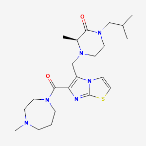 molecular formula C22H34N6O2S B6133828 (3S)-1-isobutyl-3-methyl-4-({6-[(4-methyl-1,4-diazepan-1-yl)carbonyl]imidazo[2,1-b][1,3]thiazol-5-yl}methyl)-2-piperazinone 