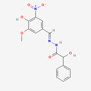 molecular formula C16H15N3O6 B6133854 2-hydroxy-N'-(4-hydroxy-3-methoxy-5-nitrobenzylidene)-2-phenylacetohydrazide 