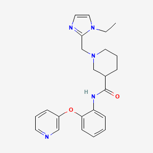 molecular formula C23H27N5O2 B6133892 1-[(1-ethyl-1H-imidazol-2-yl)methyl]-N-[2-(3-pyridinyloxy)phenyl]-3-piperidinecarboxamide 