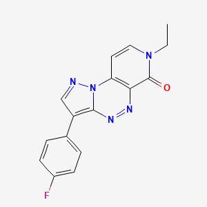 molecular formula C16H12FN5O B6133901 7-ethyl-3-(4-fluorophenyl)pyrazolo[5,1-c]pyrido[4,3-e][1,2,4]triazin-6(7H)-one 