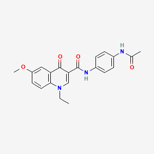 molecular formula C21H21N3O4 B6133907 N-[4-(acetylamino)phenyl]-1-ethyl-6-methoxy-4-oxo-1,4-dihydro-3-quinolinecarboxamide 