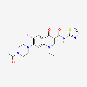 molecular formula C21H22FN5O3S B6133909 7-(4-acetyl-1-piperazinyl)-1-ethyl-6-fluoro-4-oxo-N-1,3-thiazol-2-yl-1,4-dihydro-3-quinolinecarboxamide 