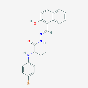 molecular formula C21H20BrN3O2 B6133912 2-[(4-溴苯基)氨基]-N'-[(2-羟基-1-萘基)亚甲基]丁酰肼 