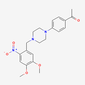 molecular formula C21H25N3O5 B6133923 1-{4-[4-(4,5-dimethoxy-2-nitrobenzyl)-1-piperazinyl]phenyl}ethanone 