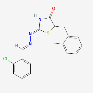 molecular formula C18H16ClN3OS B6133929 2-chlorobenzaldehyde [5-(2-methylbenzyl)-4-oxo-1,3-thiazolidin-2-ylidene]hydrazone 