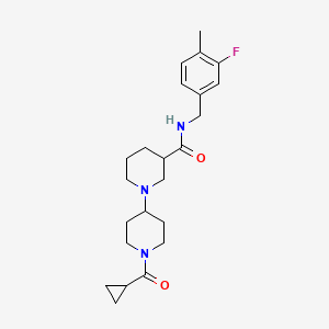 molecular formula C23H32FN3O2 B6133934 1'-(cyclopropylcarbonyl)-N-(3-fluoro-4-methylbenzyl)-1,4'-bipiperidine-3-carboxamide 