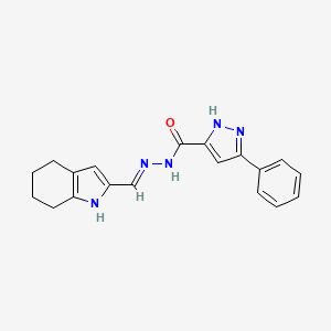 molecular formula C19H19N5O B6133942 3-phenyl-N'-(4,5,6,7-tetrahydro-1H-indol-2-ylmethylene)-1H-pyrazole-5-carbohydrazide 