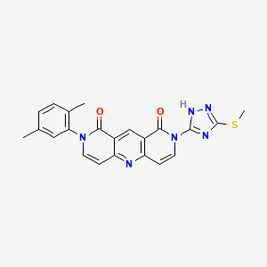 molecular formula C22H18N6O2S B6133970 2-(2,5-dimethylphenyl)-8-[3-(methylthio)-1H-1,2,4-triazol-5-yl]pyrido[4,3-b]-1,6-naphthyridine-1,9(2H,8H)-dione 
