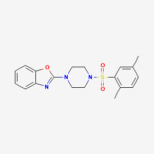 molecular formula C19H21N3O3S B6133971 2-{4-[(2,5-dimethylphenyl)sulfonyl]piperazin-1-yl}-1,3-benzoxazole 