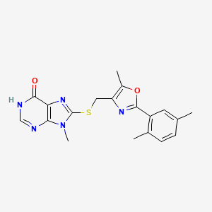 molecular formula C19H19N5O2S B6133989 8-({[2-(2,5-dimethylphenyl)-5-methyl-1,3-oxazol-4-yl]methyl}thio)-9-methyl-1,9-dihydro-6H-purin-6-one 