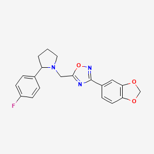 molecular formula C20H18FN3O3 B6133996 3-(1,3-benzodioxol-5-yl)-5-{[2-(4-fluorophenyl)-1-pyrrolidinyl]methyl}-1,2,4-oxadiazole 