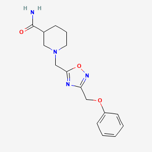 molecular formula C16H20N4O3 B6134007 1-{[3-(phenoxymethyl)-1,2,4-oxadiazol-5-yl]methyl}-3-piperidinecarboxamide 